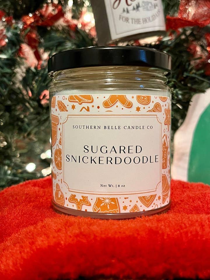 Suagred Snickerdoodle - 8oz Candle With Black Lid for wholesale by SouthernBelleCandleCo