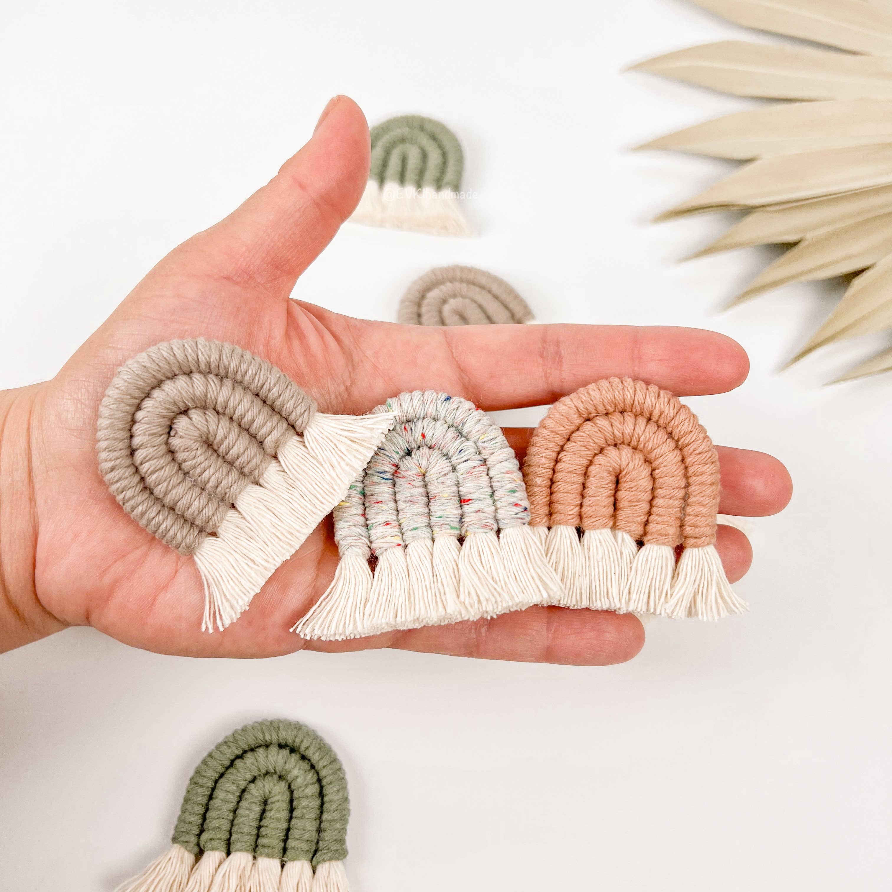 EVKI Handmade – wholesale Badge accessory – Women's – Mini Macrame Rainbow Badge Reels4