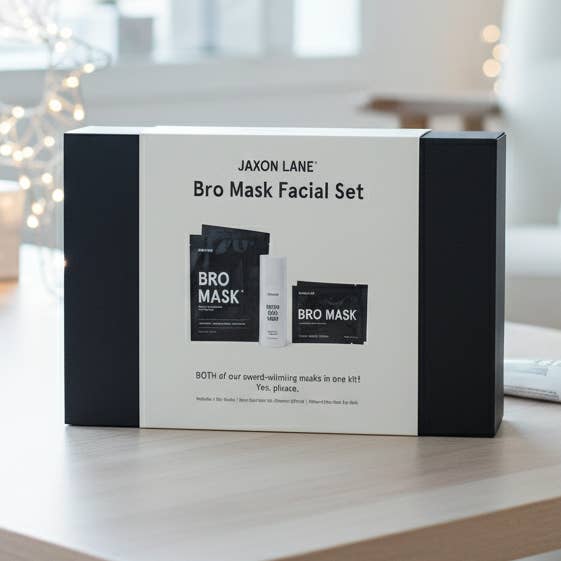 Bro Mask Facial Set- Ready, Set, Glow Gift Box by Jaxon Lane for wholesale by JAXON LANE