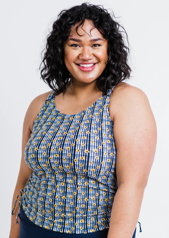 Calypsa – wholesale Bikiniöverdelar – Dam – Maya Tankini-bikinitopp med avtagbara kupor - Blommönster9