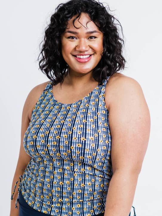 Calypsa – wholesale Bikiniöverdelar – Dam – Maya Tankini-bikinitopp med avtagbara kupor - Blommönster9