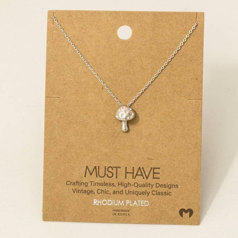 Fame Accessories - Wholesale Pendant/Charm Necklace - Gold Dipped Mini Mushroom Pendant Necklace4