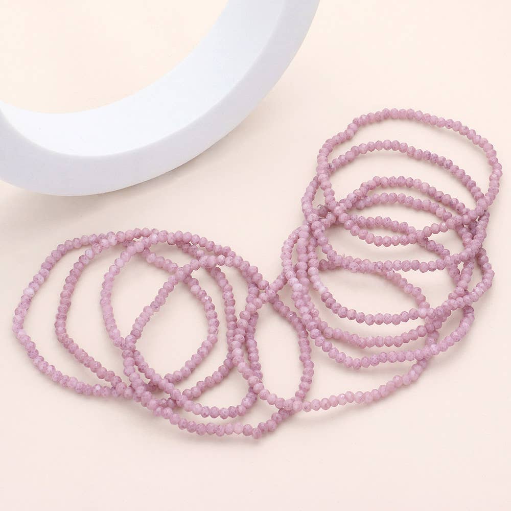 Sensibling Corp. - Vendita all'ingrosso Bracciale con perline - 10 pezzi - Braccialetti elasticizzati multistrato con perline sfaccettate17