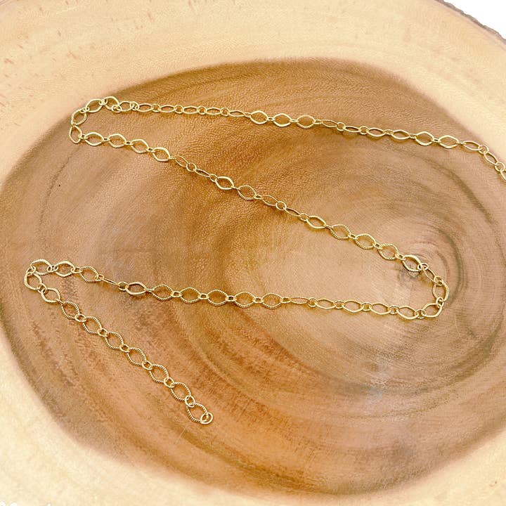 Beads Creation - Wholesale Link & Chain Necklace - Oval Rolo Link Chain by Foot, Diamond Shape Chain, CH2402