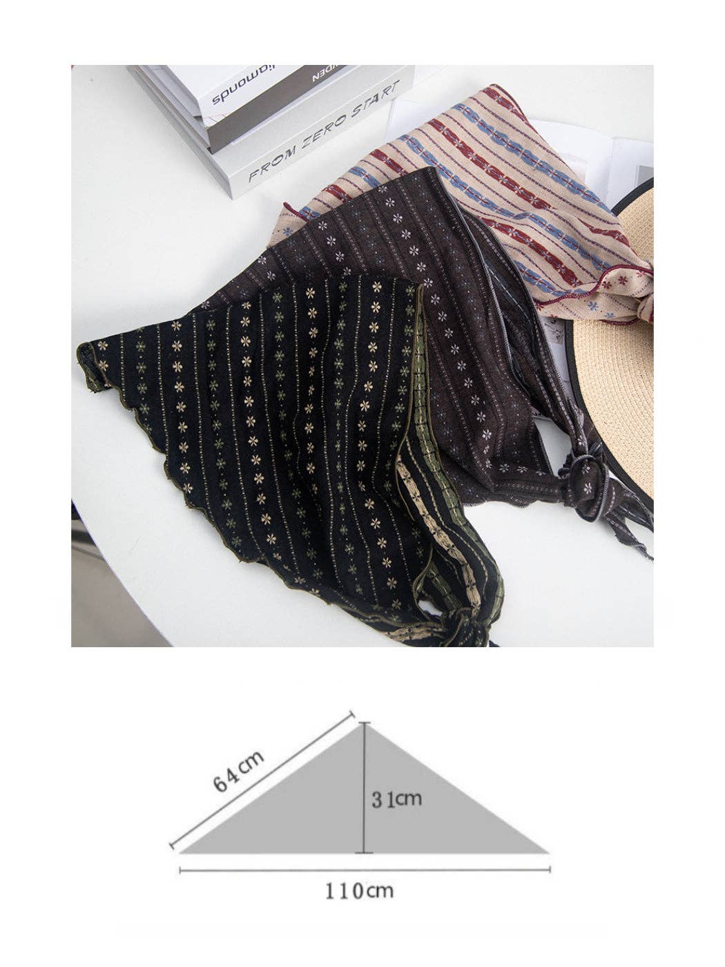 Funkyrel® Atzbranding Limited - Wholesale Scarf - Women's - Scarvii - Vintage Embroidered Triangle Scarf7