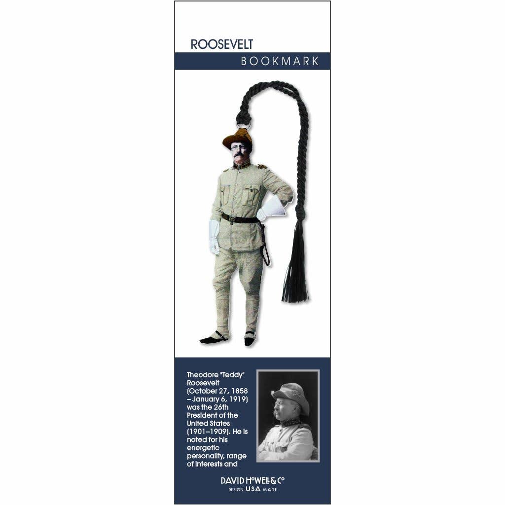 David Howell and Company - Wholesale Bookmark - Roosevelt Metal Bookmark, MADE in USA1