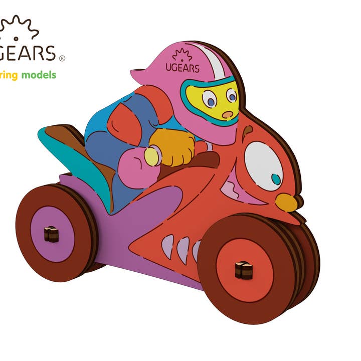 Motocyclist Kids Wooden Model for Coloring Self Assembling for wholesale by Ukrainian bridge