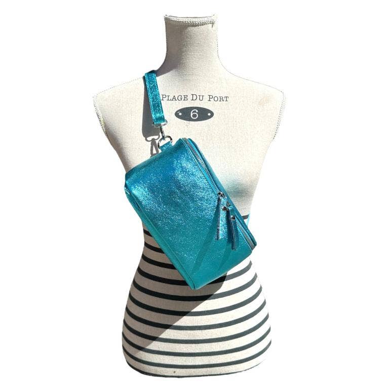 Chenson & Gorett - Wholesale Belt Bag - Women's - Leather Waist Bag with Metallic Effect for Women. Veranito5