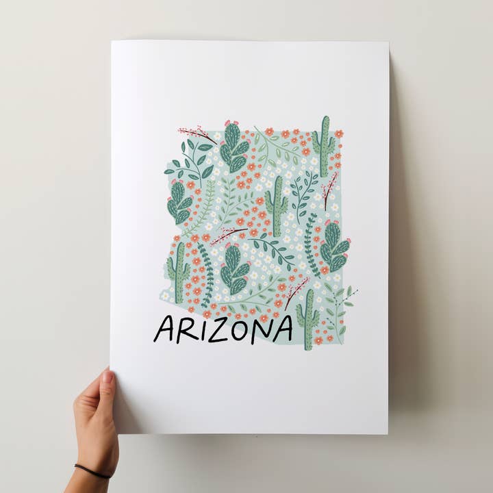 Arizona Art Print - 50 States Collection for wholesale by Fox Burrow Designs