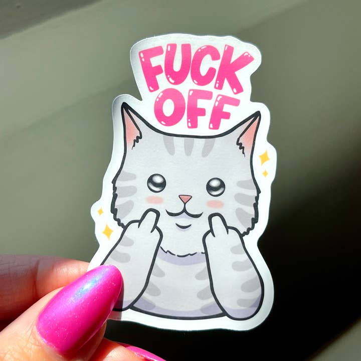 Fuck Off Vinyl Sticker for wholesale by Chapter & Claw Studio