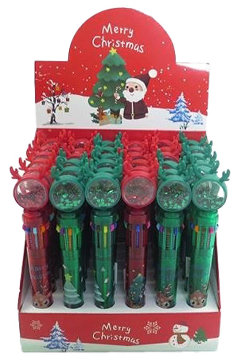 Cap Zone - Wholesale Pen - Reindeer Antler Sequins 10-in-1 Color Ballpoint Pen 1