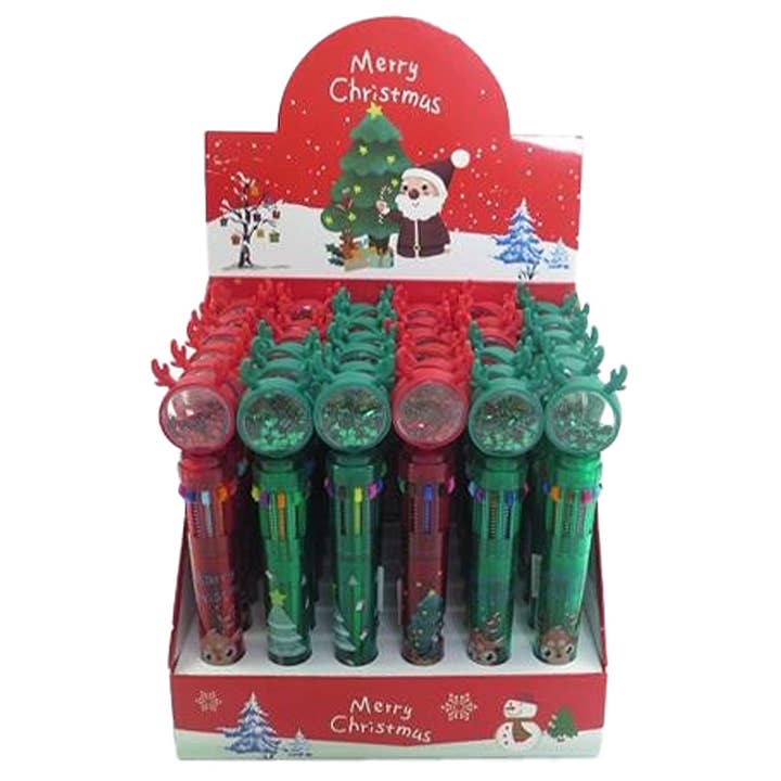 Cap Zone - Wholesale Pen - Reindeer Antler Sequins 10-in-1 Color Ballpoint Pen 1