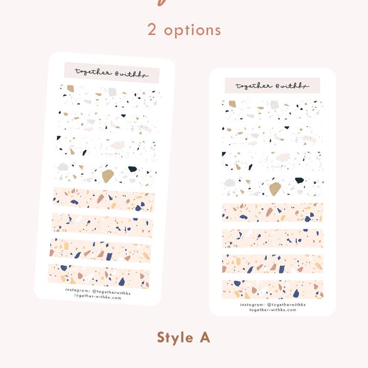 Terrazzo Strip Sticker Sheet for wholesale by togetherwithkx