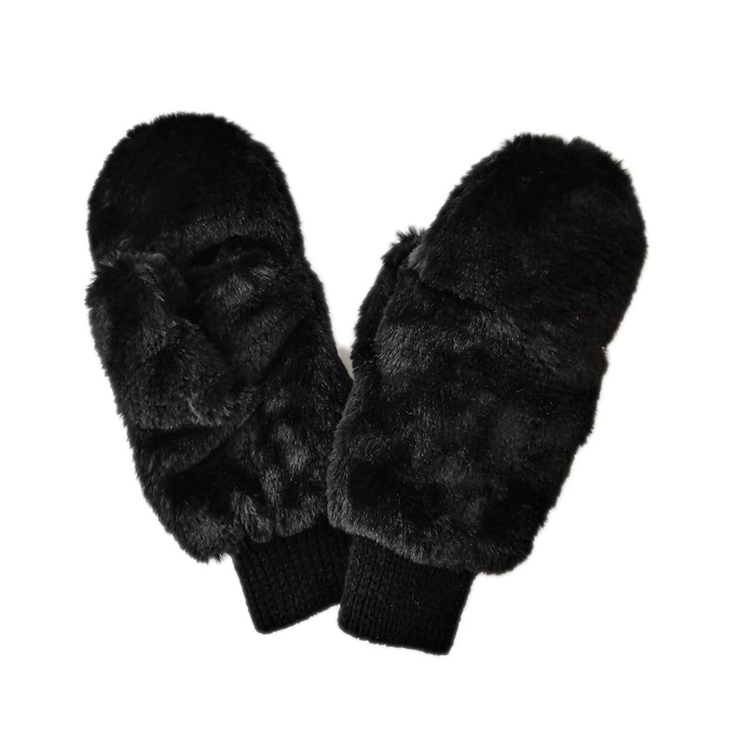 Fashion City - Wholesale Mittens - Women's - Solid Faux Fur Mittens16