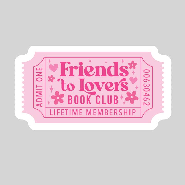 Autocollant de lecteur de livre du club de lecture "Amis à Amants" – Autocollant imperméable de 3" avec revêtement holographique – Lecture, Livres, Cadeau pour lecteur, Livre pour la vente par Purely Bookish