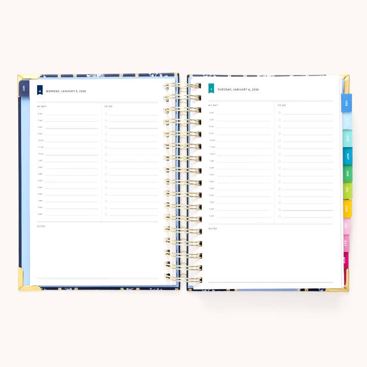 Simplified by Emily Ley – wholesale Planner – 2026 Spiral Daily Simplified Planner - Poppy Posies8
