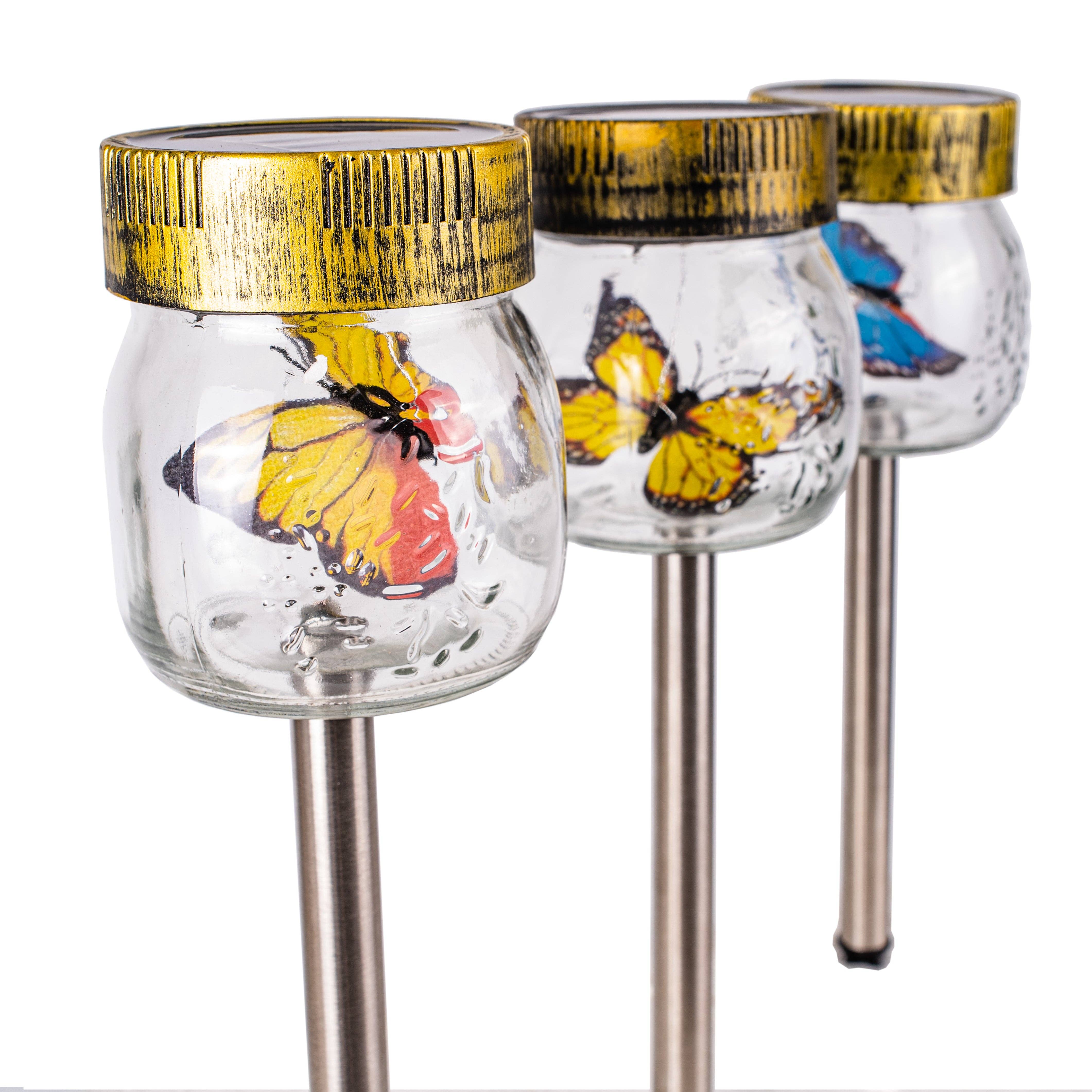 Forever Gifts Inc. - Wholesale Outdoor/Lawn Light - Butterfly Jar Solar Pathway Lights, Set of 33