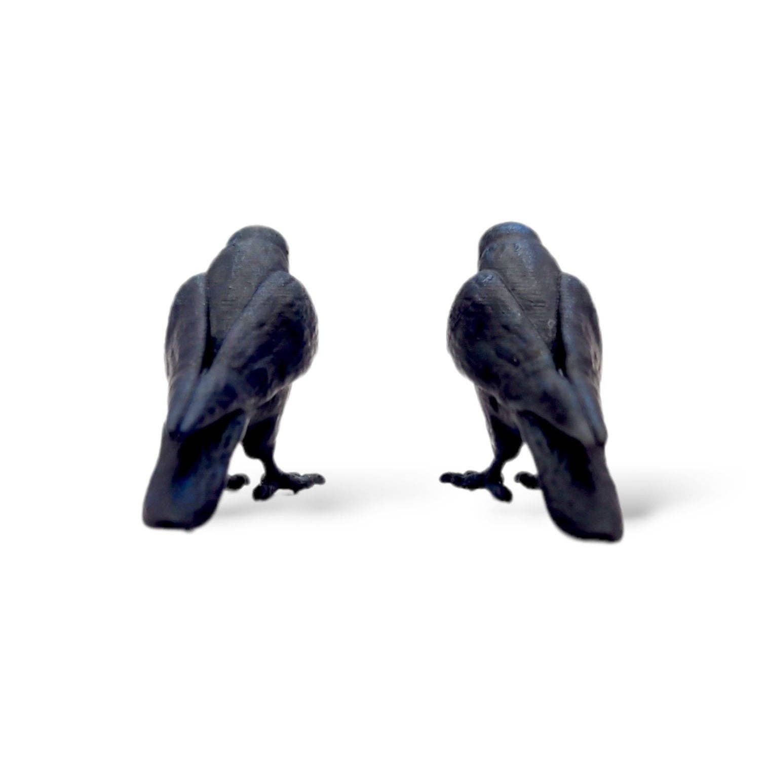The Scale Grail - Wholesale Decorative Figurine - Miniature Raven - 1:12 scale mini black birds sized for horror diorama, dollhouse, arts and crafts replica animal avian crow (Set of 2)4