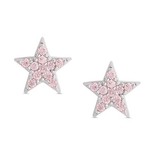 Rosa CZ Star Stud örhängen i Sterling Silver för wholesale av Lily Nily