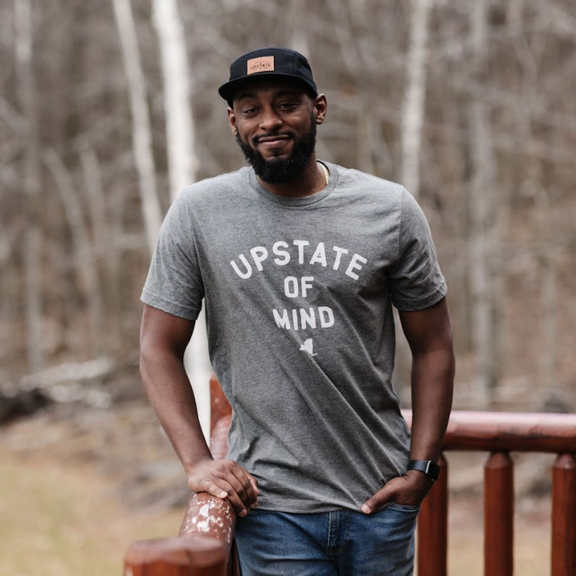 Compas Life - Upstate of Mind - Vente T-shirt sérigraphié – unisexe - T-shirt Upstate of Mind - Gris foncé chiné1