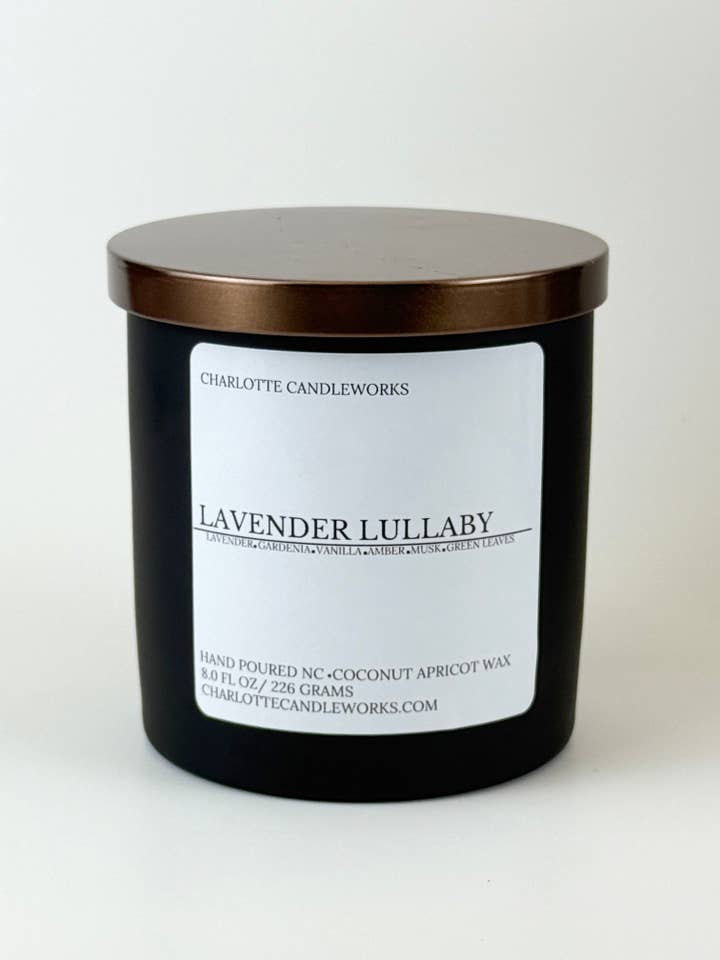 8 oz. Candle - Lavender Lullaby for wholesale by Charlotte Candleworks