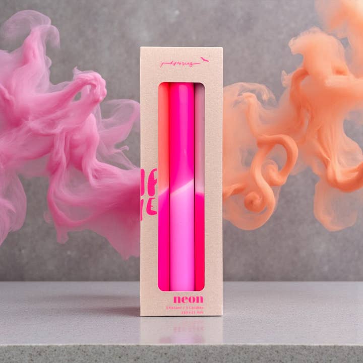 Velas neon mergulhadas à mão * Adorável Coração por atacado de Pink Stories