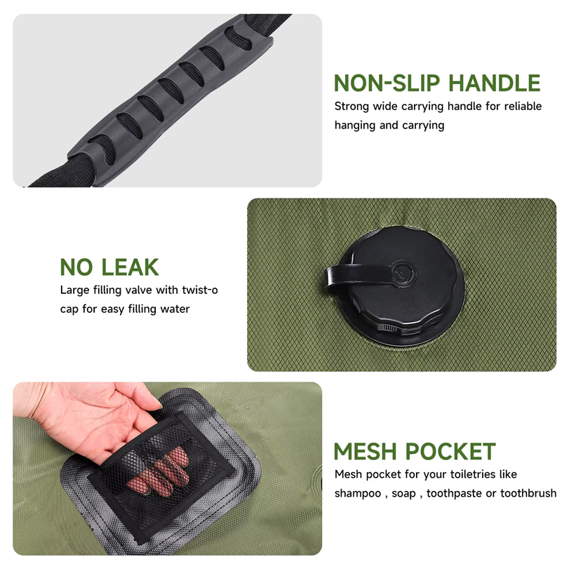 VIGOR - Wholesale Beach Accessories - Solar Portable Shower Bag, 5 Gal/20L Solar Heating Camping8