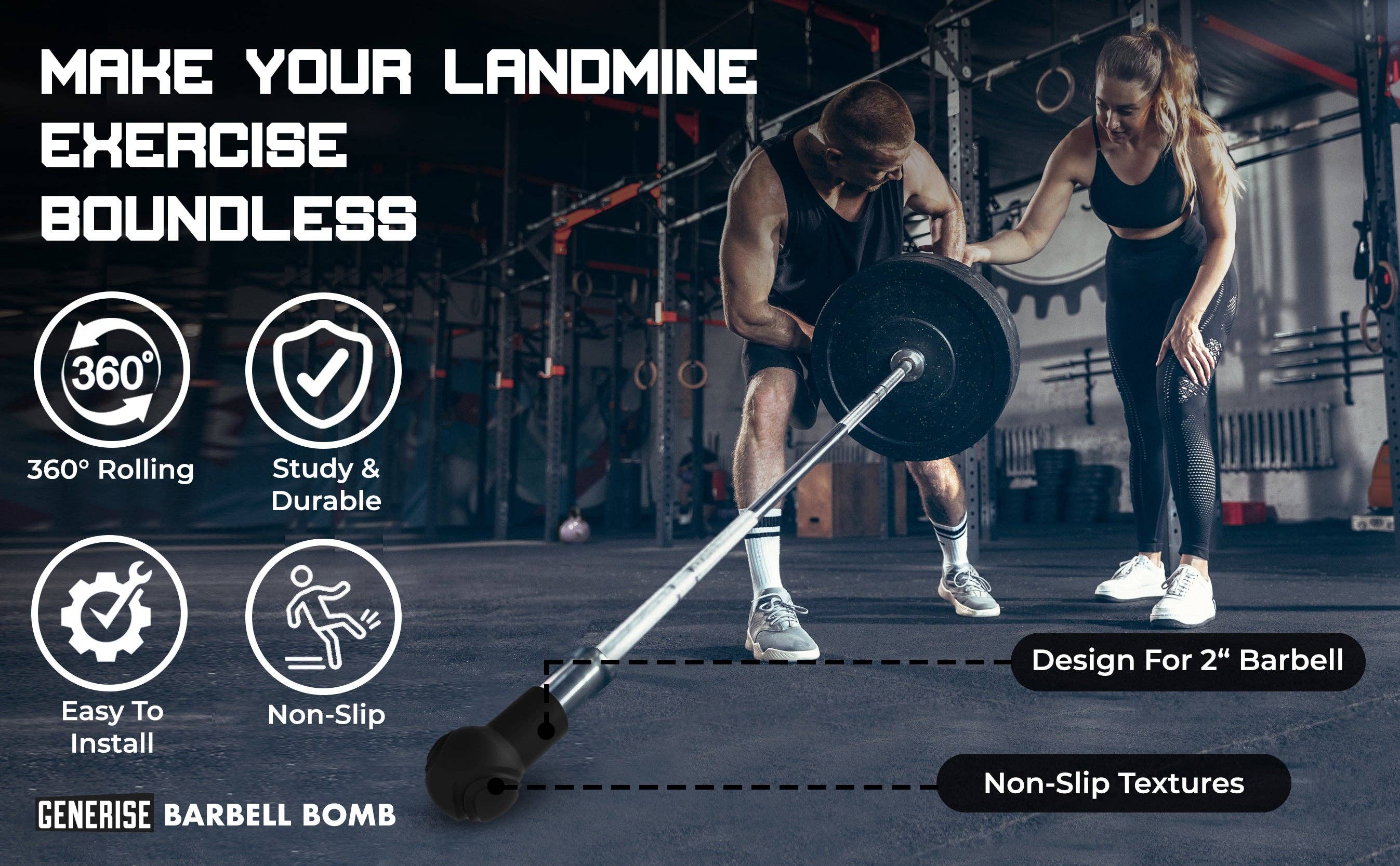 My Wholesale Warehouse - Vente Équipement de fitness - Balle antimines portable Generise « Barbell Bomb »2