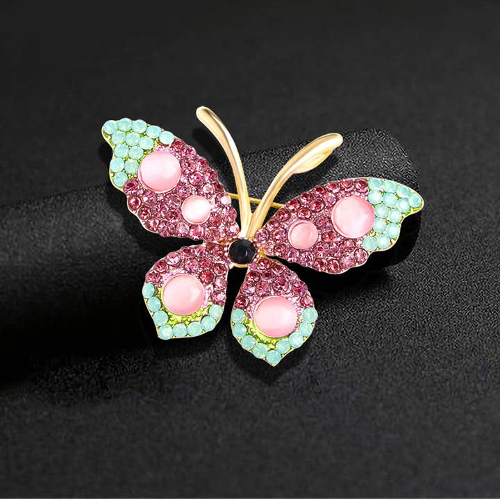 Tourtiwi - Wholesale Brooch - Rhinestone Butterfly Brooch Pin Corsage2