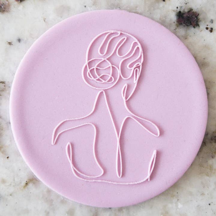 Tampon à gaufrer abstrait pour femme, motif biscuit pour la vente par Cut Bake Stamp