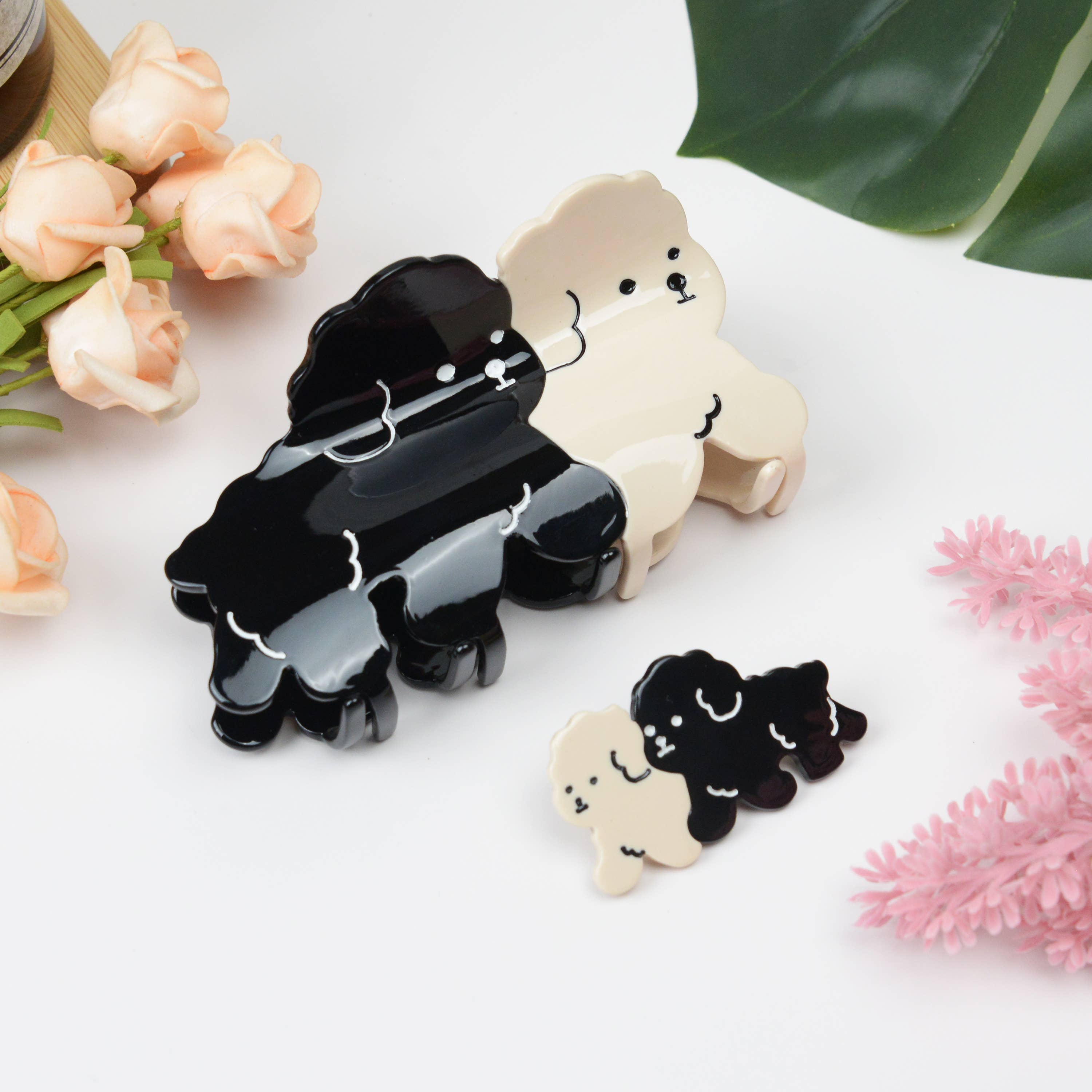 TheDivaSoap - Wholesale Hair Clip - Women's - Cute dog black and white color contrast hair claw clip5