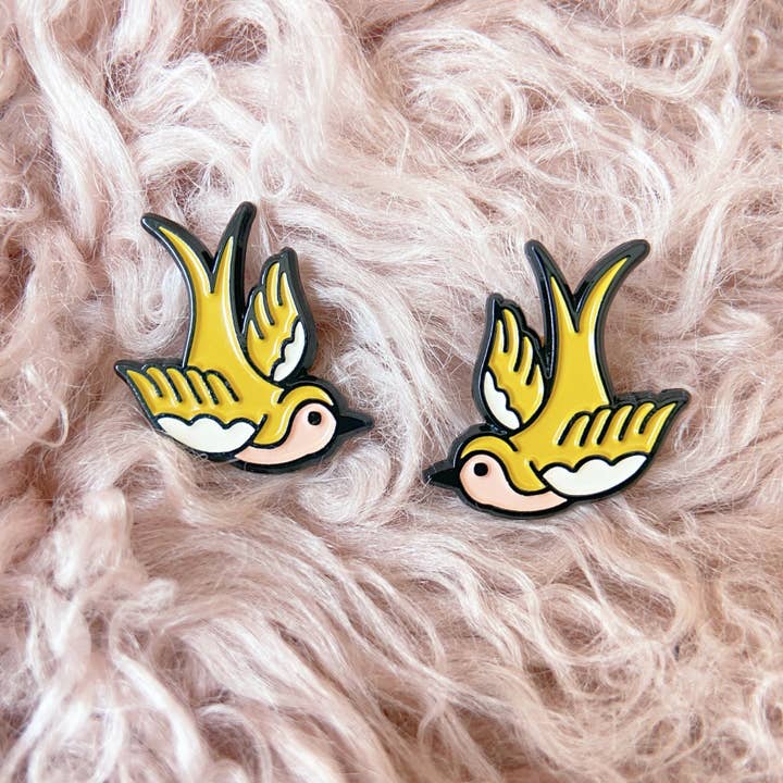 Golden Swallow Enamel Pin Set for wholesale by Wild Hunt