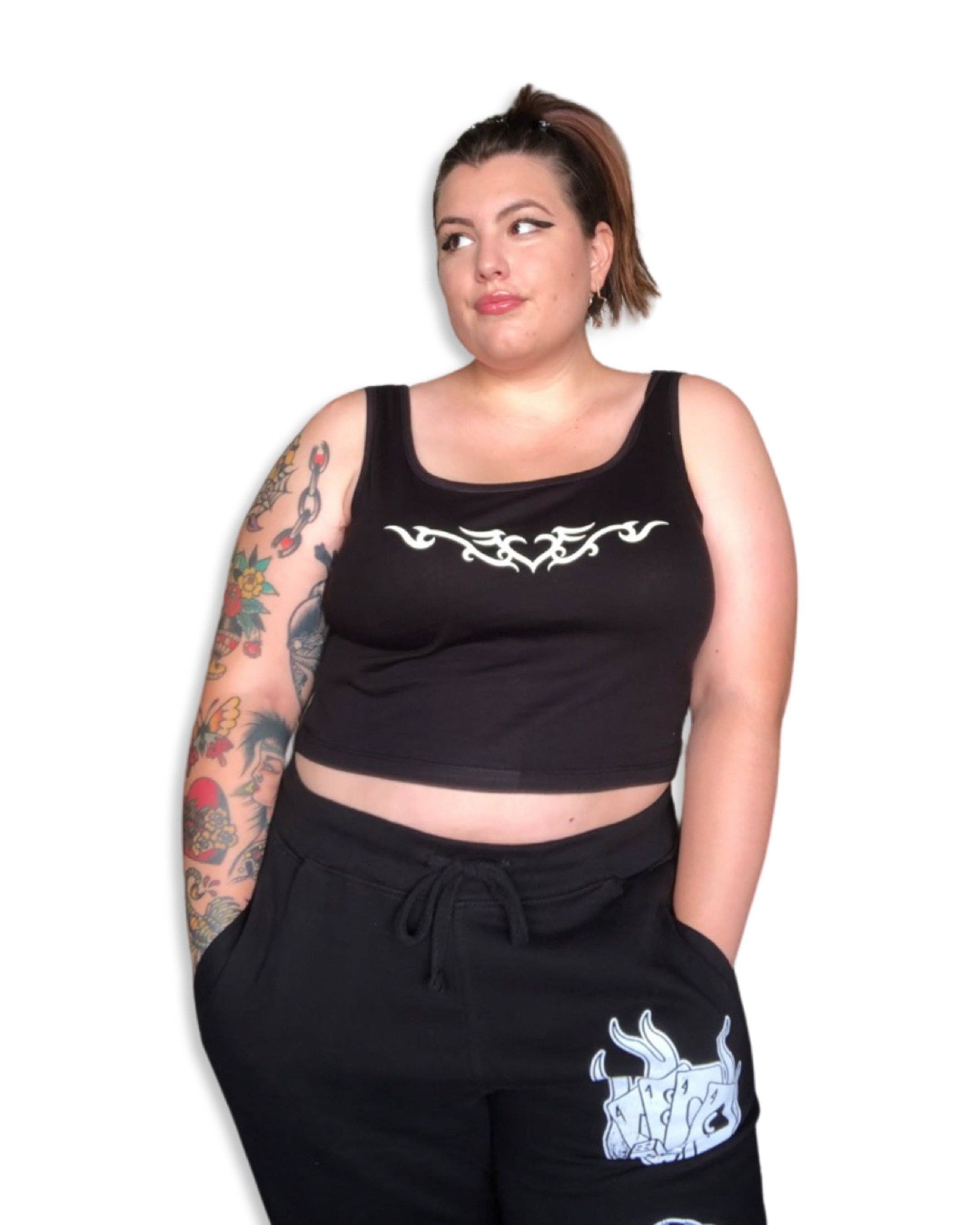 Tinta - Wholesale Tank Top - Women's - Heart Tattoo Cropped Tank Top3