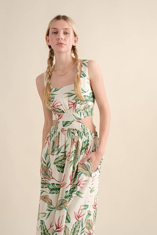 ILLA ILLA - Vente Robe – femme - Robe longue à découpes imprimé tropical8