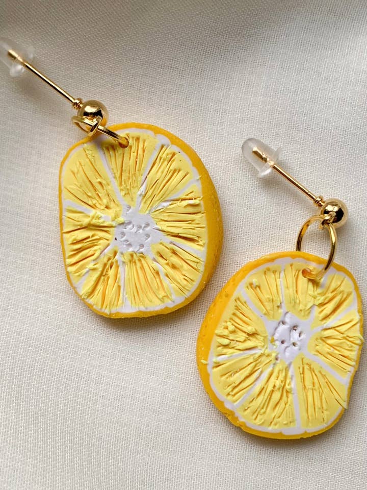 When Life Gives You Lemons Full Slice with Ball Tops for wholesale by Sunburst Clay Co