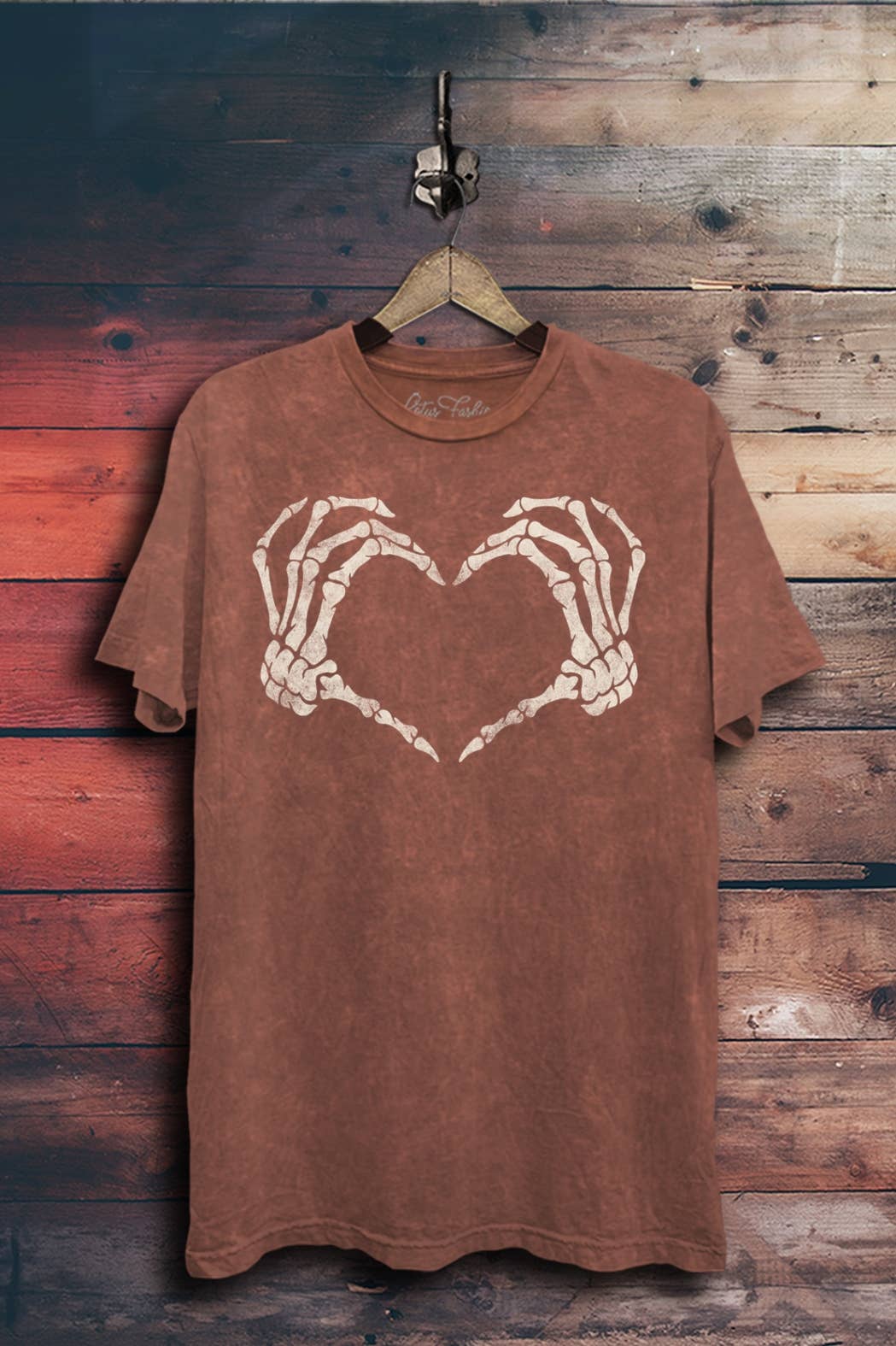 Lotus Fashion Collection - Wholesale Screen Printed T-Shirt - Women's - Skeleton Heart Hand Graphic Top3