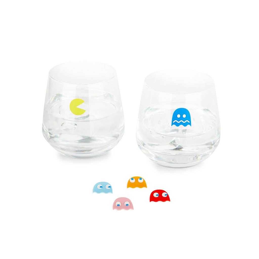 Balvi - Wholesale Wine/Cocktail Glass Markers - Pac-Man x6 cup holder, silicone0