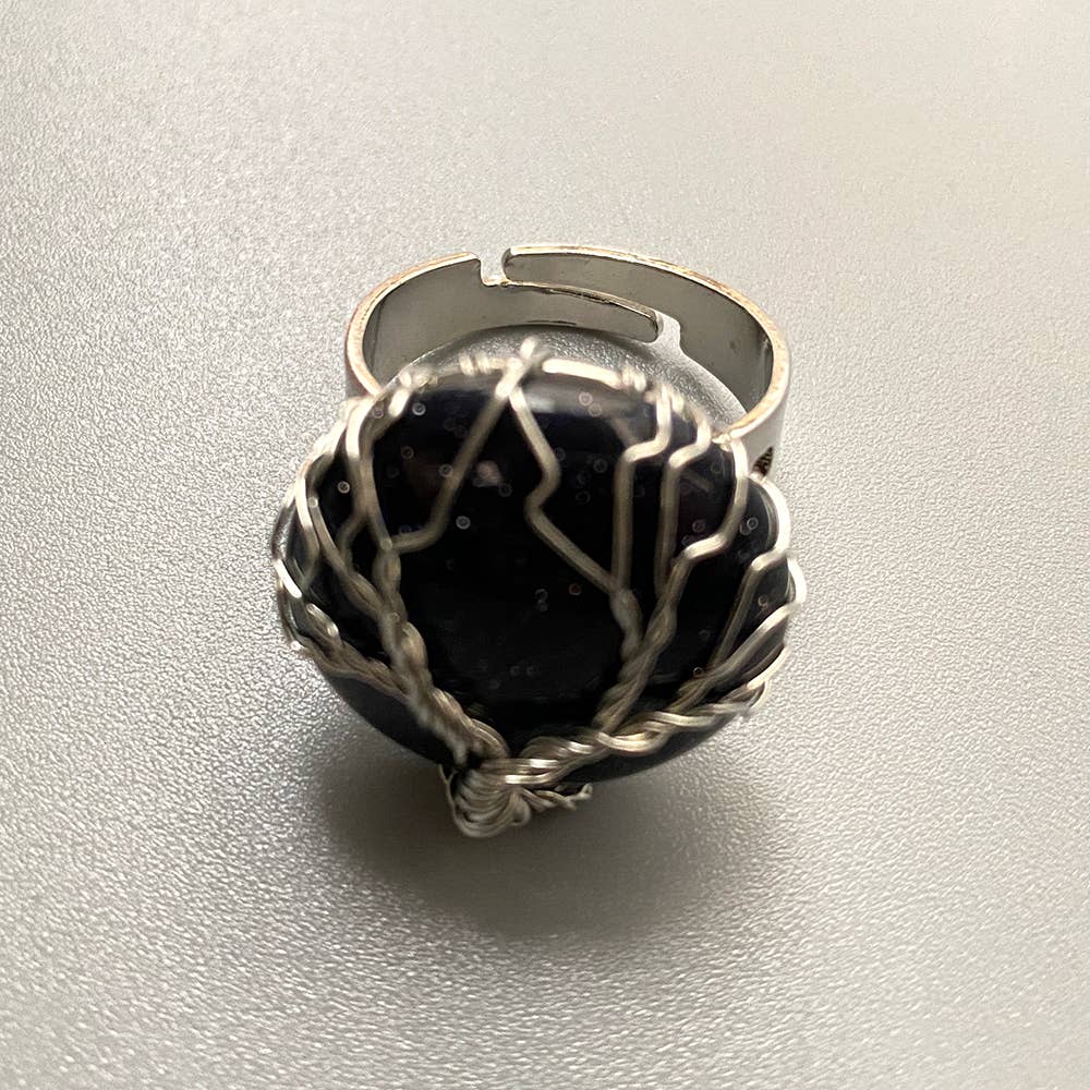 VIE – Engroshandel Statementring – Wireindpakket livets træ-ring, 2 cm5