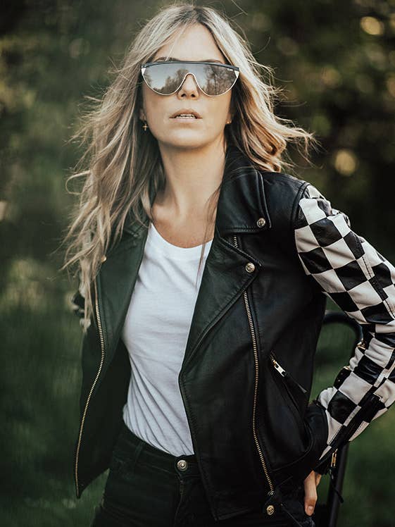 Giacca da moto Beth in pelle per la vendita all'ingrosso da parte di Eudoxie