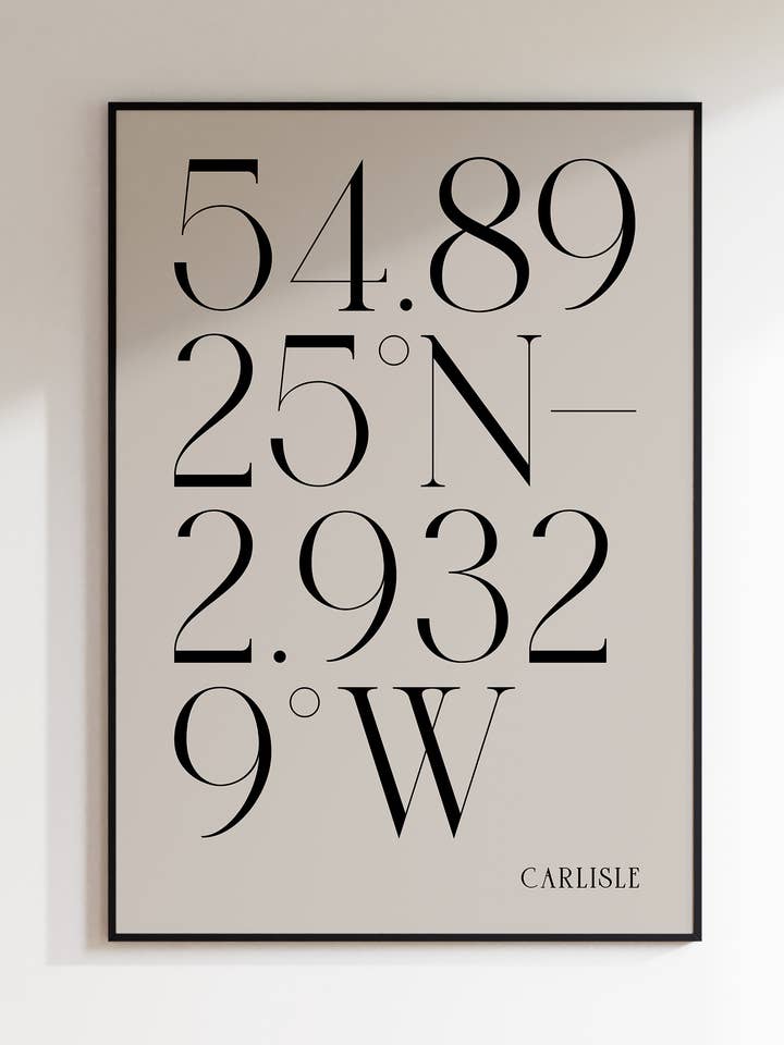 Carlisle City Minimal Coordenadas Imprimir cartaz de viagem das cidades por atacado de AballoneStudio