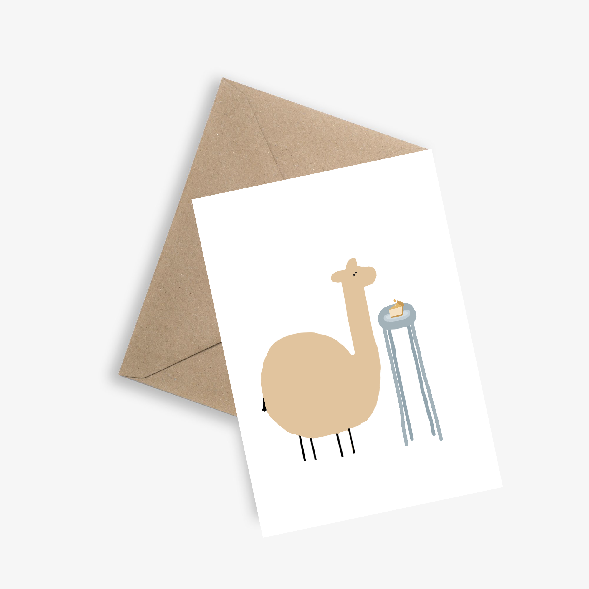 LE PAPIER GRAPHIQUE - Wholesale Verjaardagskaartje - L'Anniversaire du Dinosaure/Dromadaire-Simple verjaardagskaart 0