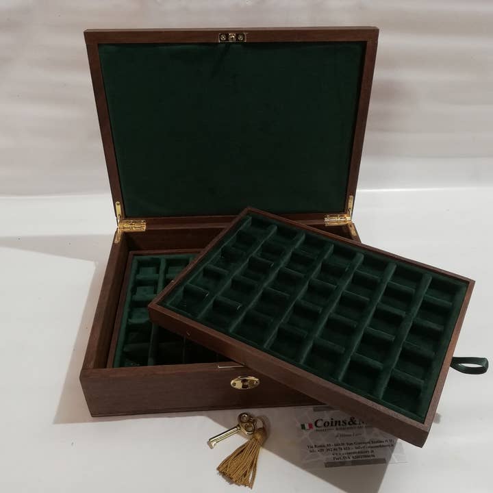 Cofanetto raccoglitore in legno per monete Regno per la vendita all'ingrosso da parte di Coins&More