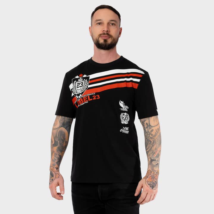 T-Shirt "Retro" schwarz für den Großhandel von Label 23