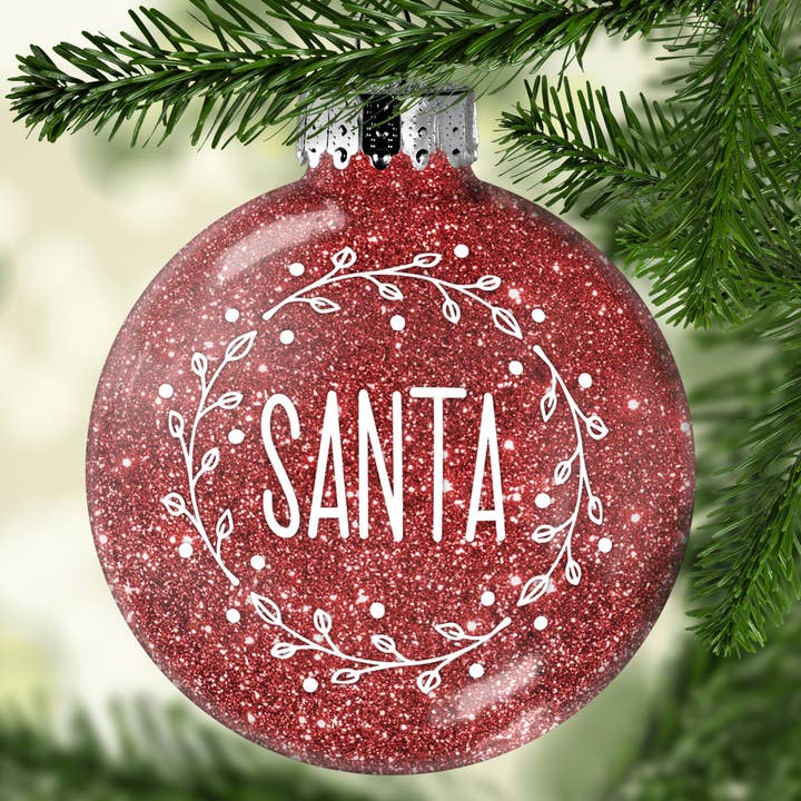 Adorno navideño Santa Glitter para venta al por mayor de Sparkling Magnolia LLC