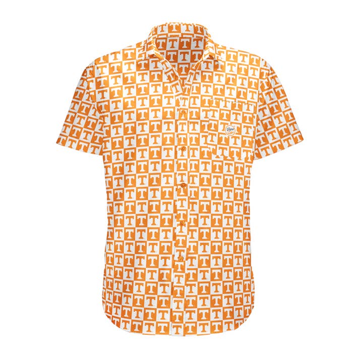 Tennessee Volunteers Men’s Logo Block Button Up for wholesale by Dyme Lyfe