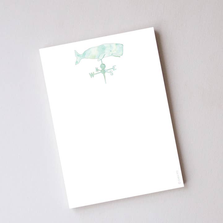 Whale Weathervane Notepad for wholesale by Sara Fitz