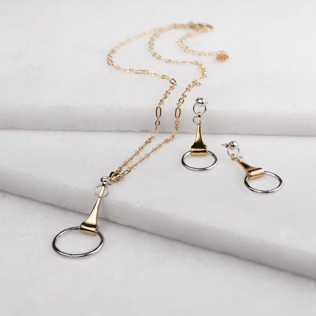 URBAN-EQUESTRIAN - Wholesale Dangle Earrings - Camden - Equestrian Horse Bit Earring in Two Tone6