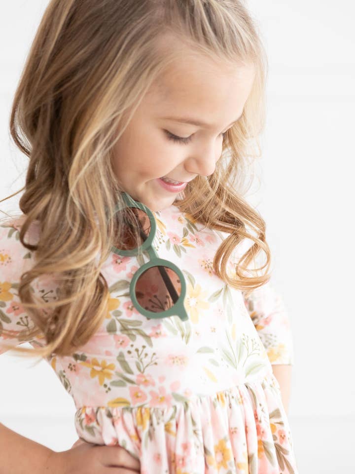 Mila & Rose - Wholesale Dress - Kids - Pretty Peachy 3/4 Sleeve Pocket Twirl Dress5