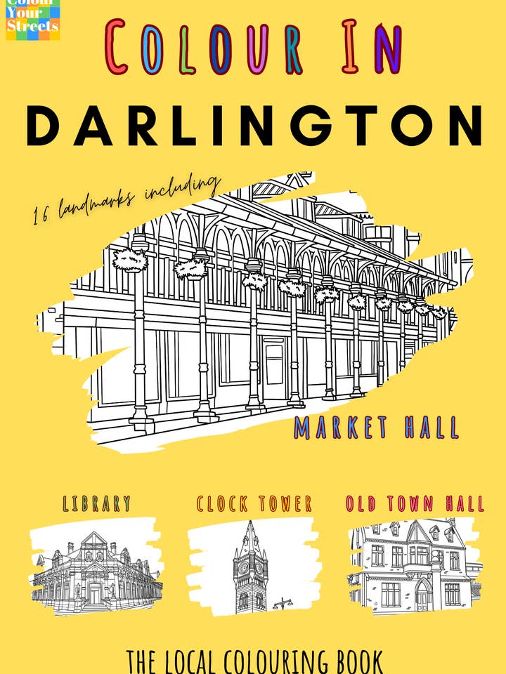 Darlington Colouring Book (A4) for wholesale by Colour Your Streets