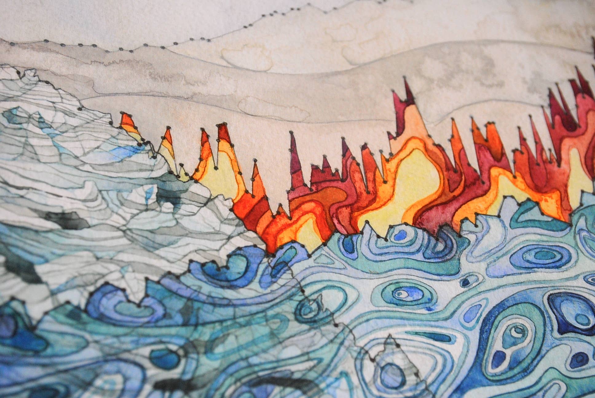 Jill Pelto Art - Wholesale Art Print - Climate Data Landscape Art Print2